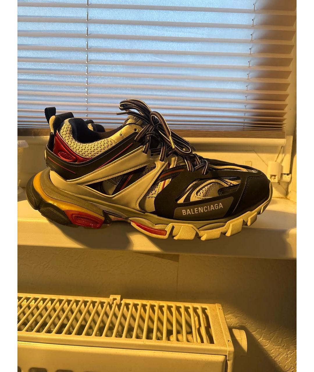 BALENCIAGA Антрацитовые низкие кроссовки / кеды из искусственной кожи, фото 7