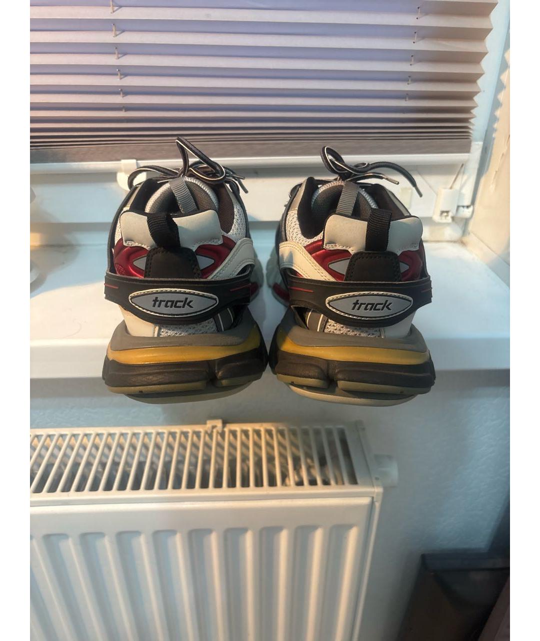 BALENCIAGA Антрацитовые низкие кроссовки / кеды из искусственной кожи, фото 4