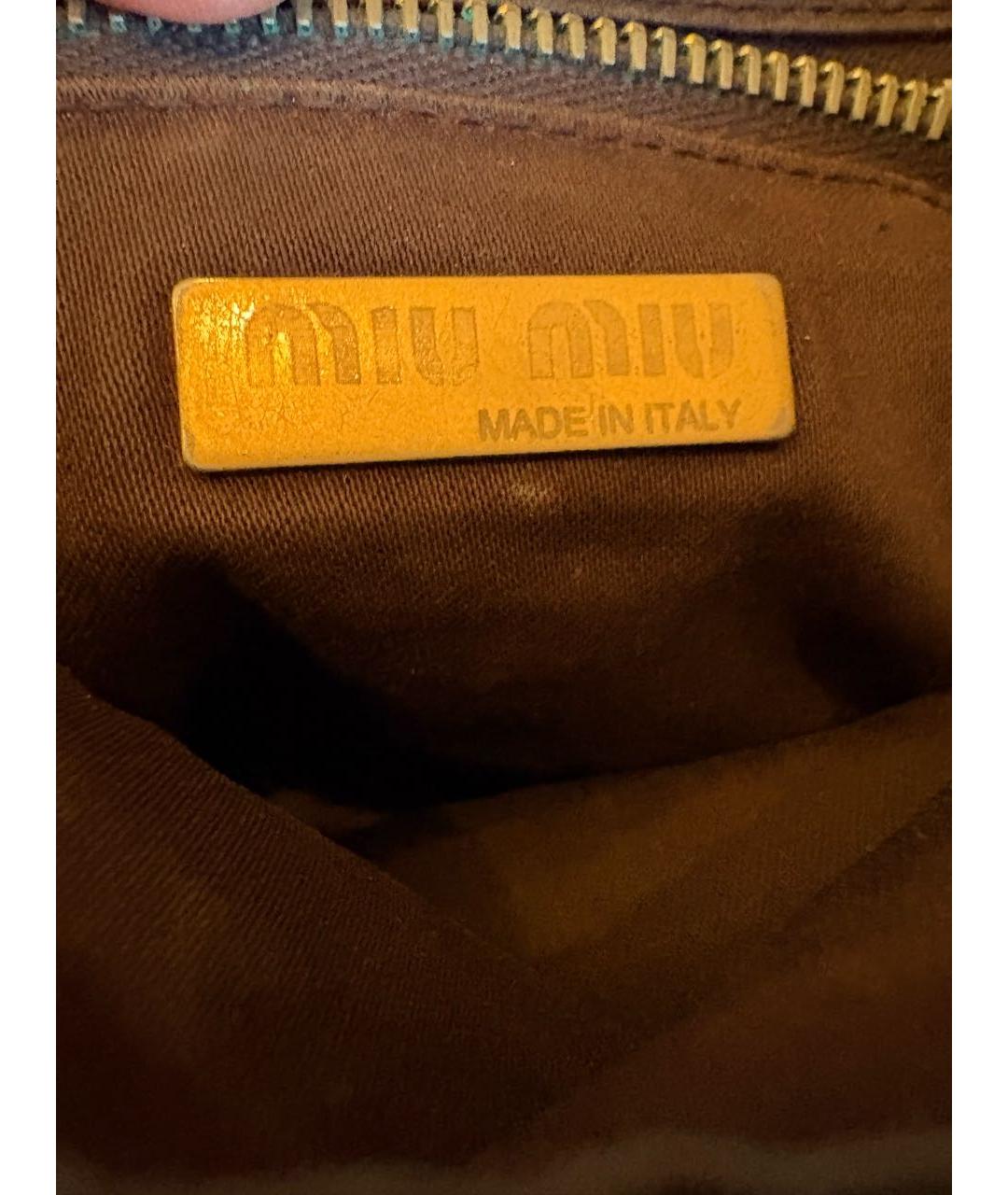 MIU MIU Коричневая кожаная сумка через плечо, фото 3
