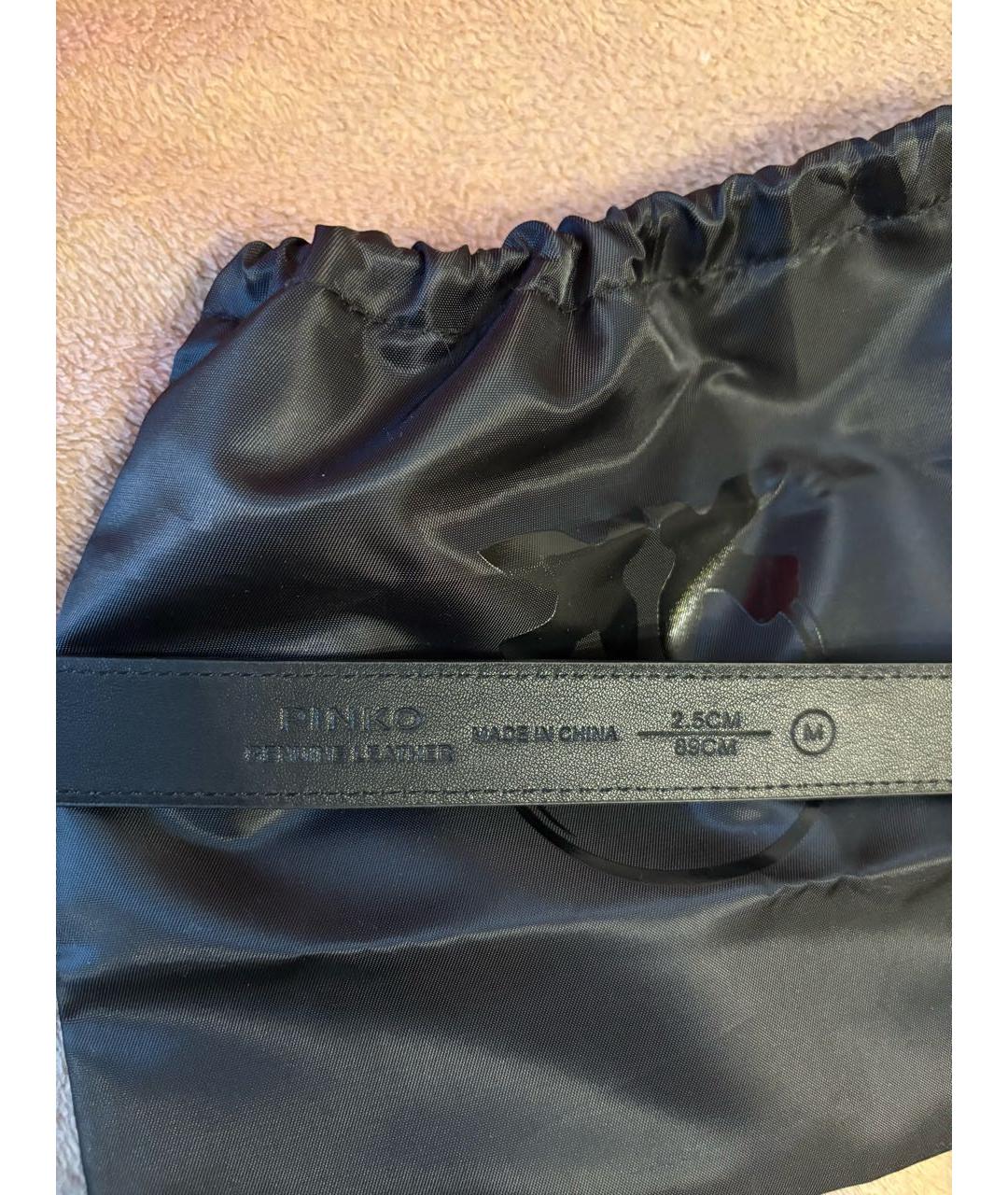 PINKO Черный кожаный ремень, фото 2