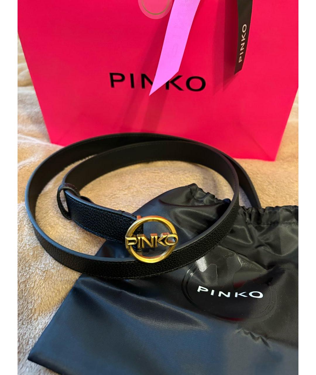 PINKO Черный кожаный ремень, фото 3