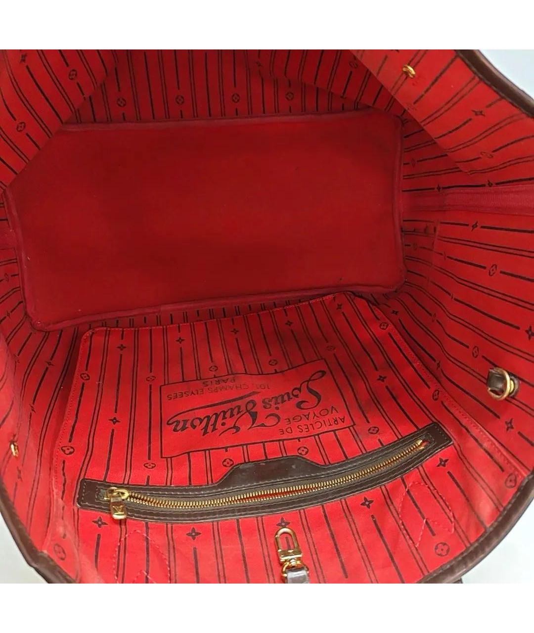 LOUIS VUITTON Коричневая кожаная сумка тоут, фото 6