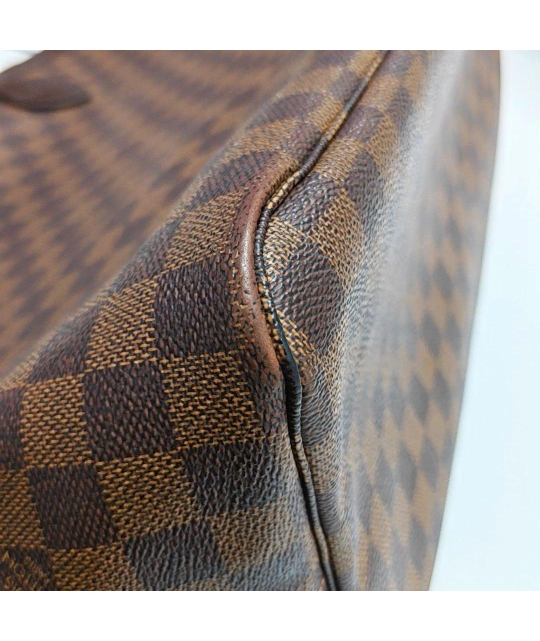 LOUIS VUITTON Коричневая кожаная сумка тоут, фото 7