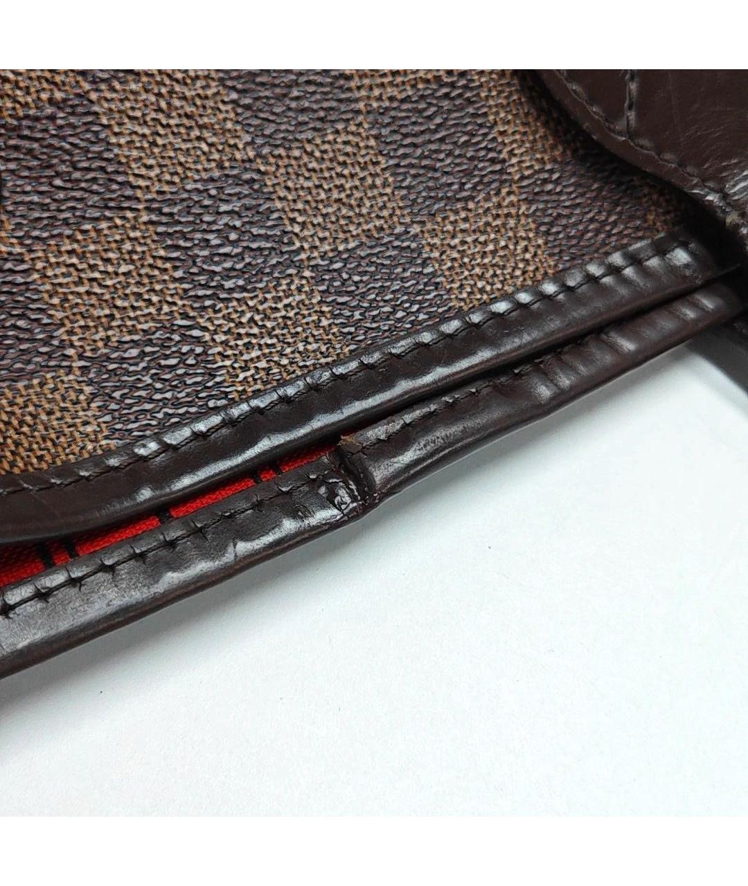 LOUIS VUITTON Коричневая кожаная сумка тоут, фото 8