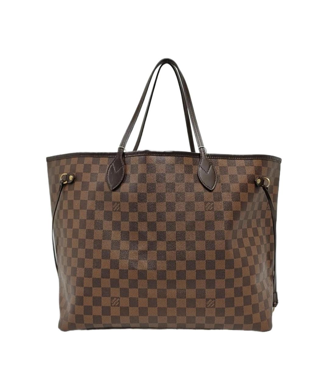 LOUIS VUITTON Коричневая кожаная сумка тоут, фото 9