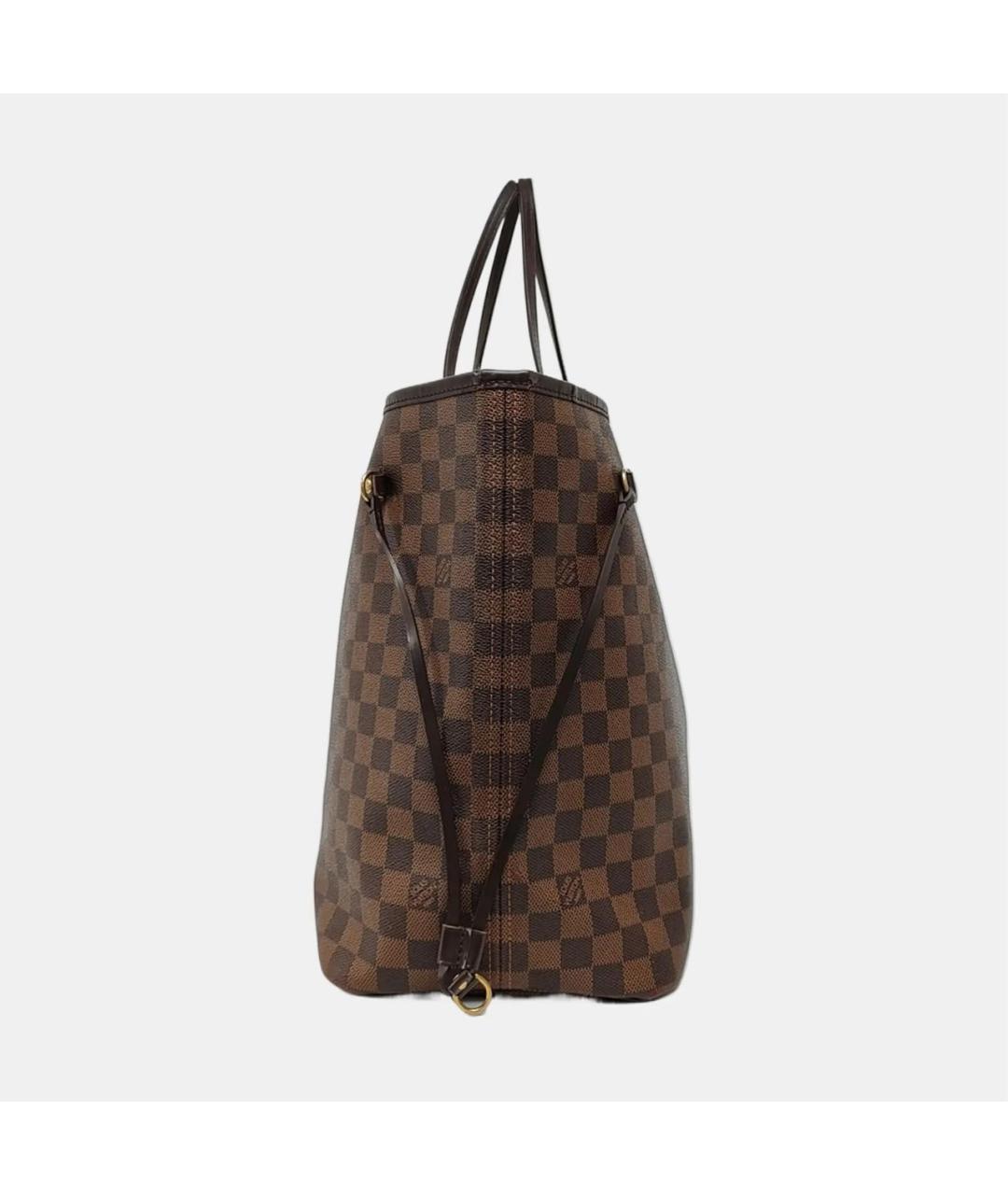 LOUIS VUITTON Коричневая кожаная сумка тоут, фото 3