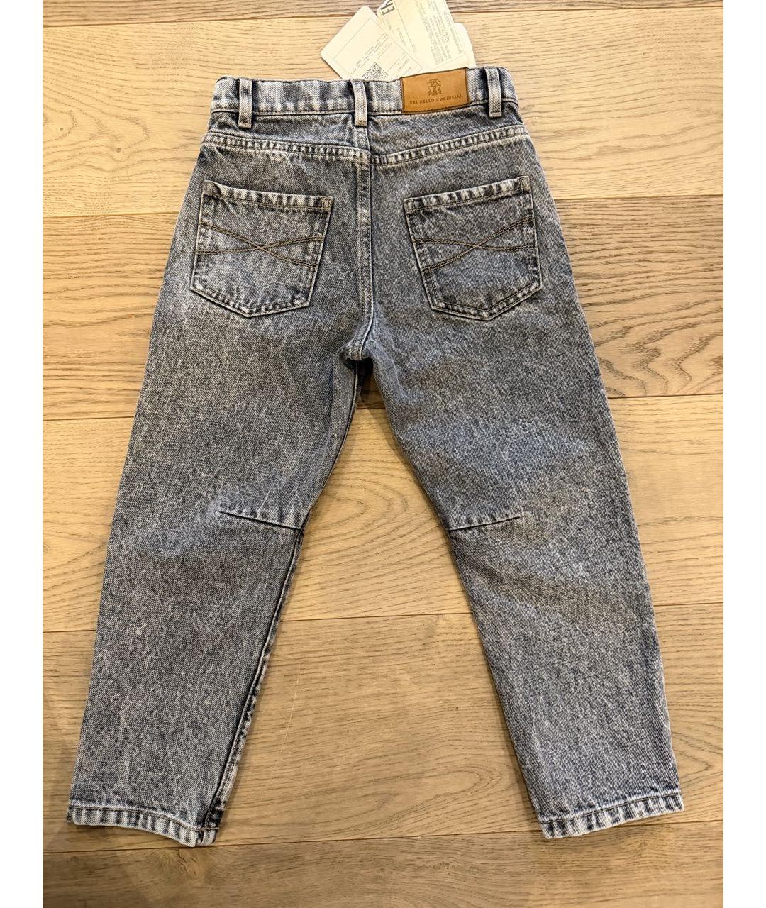 BRUNELLO CUCINELLI Серые деним детские джинсы, фото 2