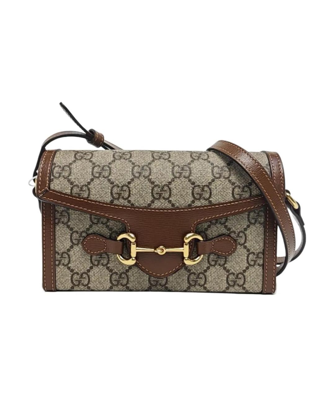 GUCCI Коричневая кожаная сумка через плечо, фото 9