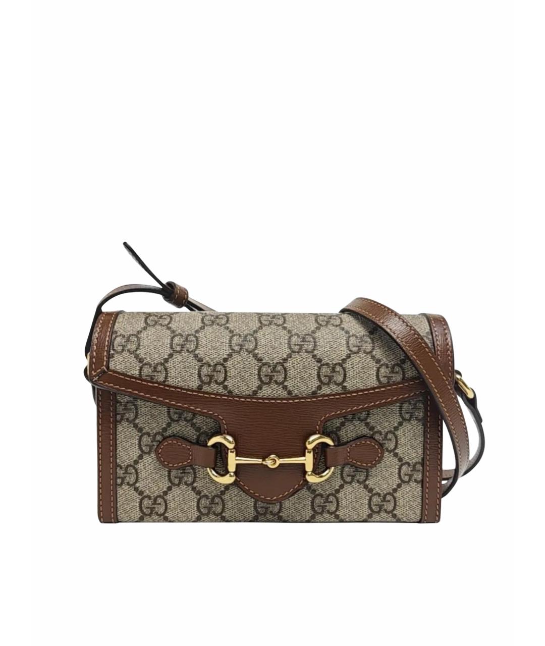 GUCCI Коричневая кожаная сумка через плечо, фото 1