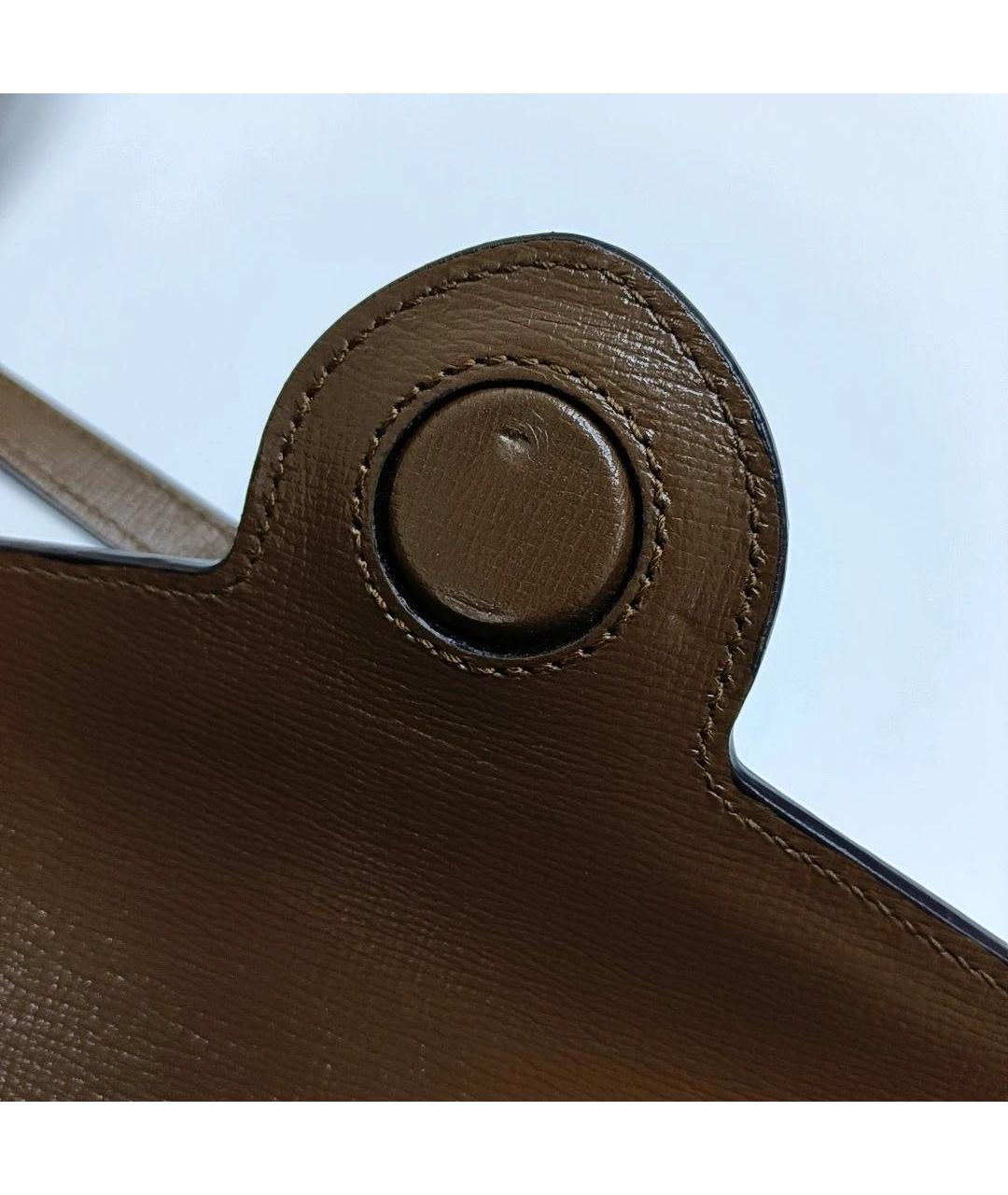 GUCCI Коричневая кожаная сумка через плечо, фото 6