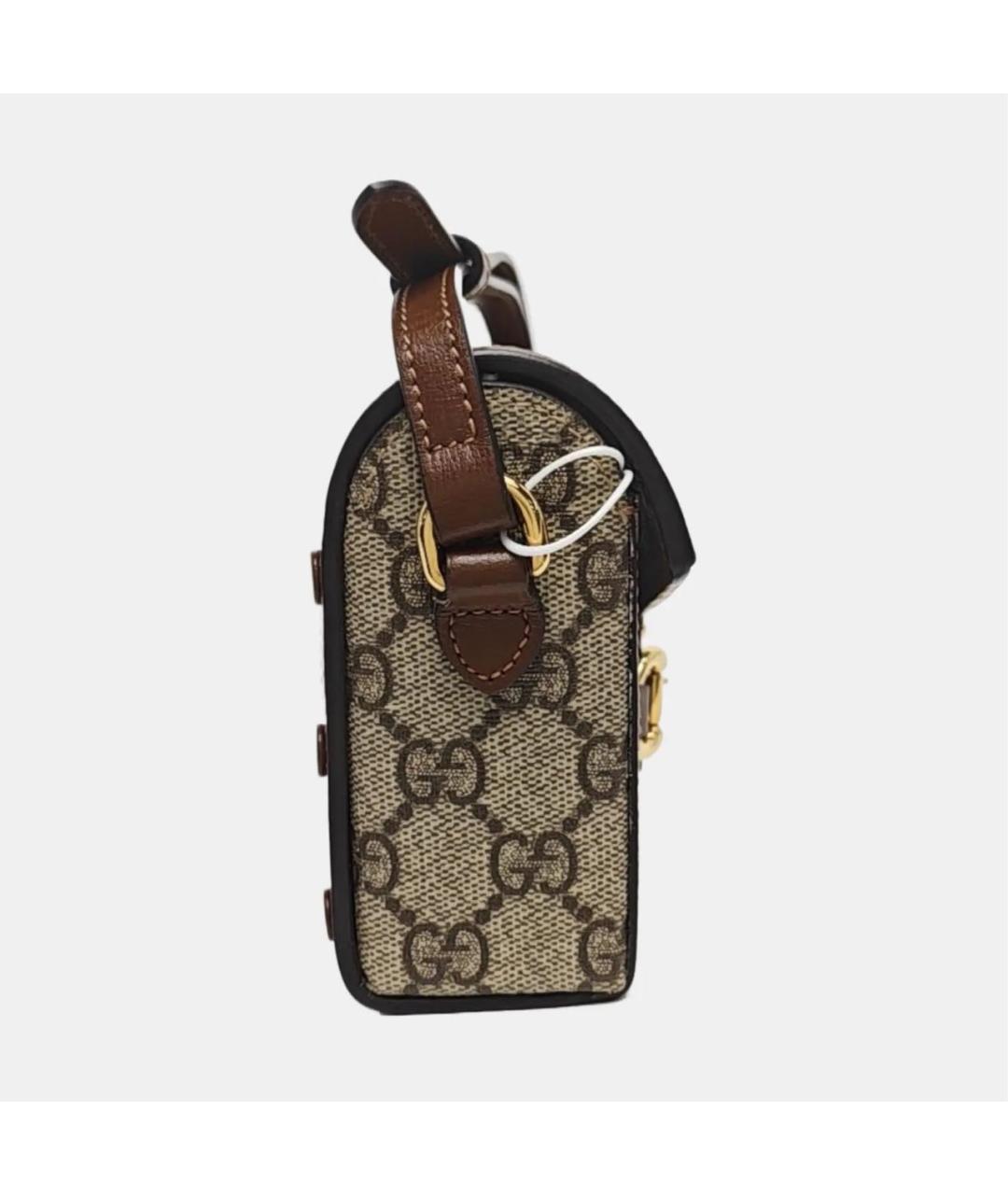GUCCI Коричневая кожаная сумка через плечо, фото 3