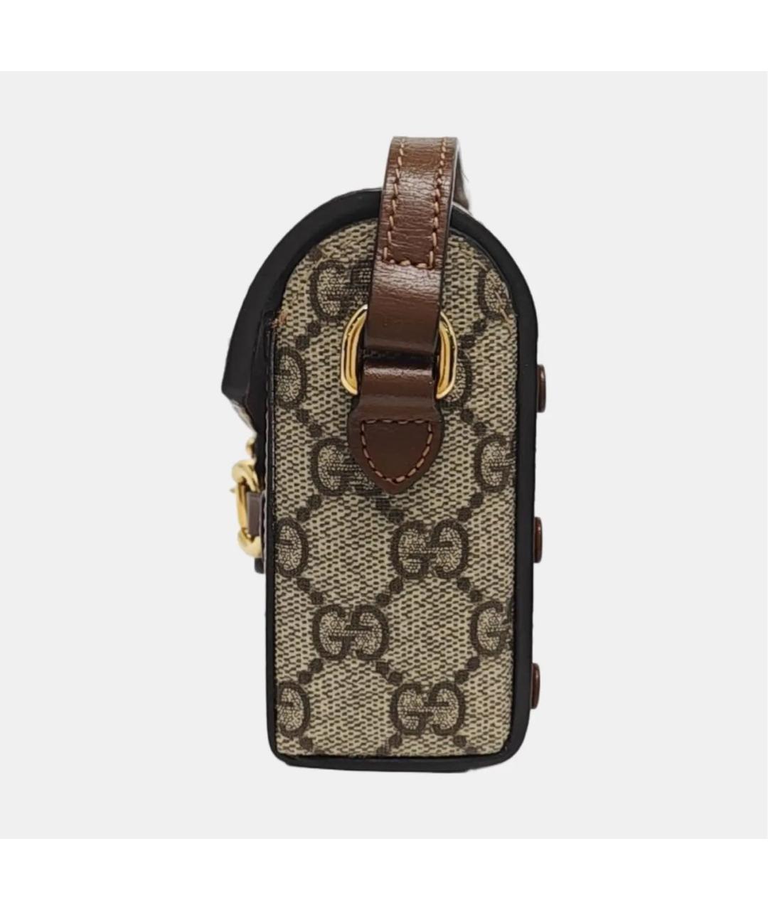 GUCCI Коричневая кожаная сумка через плечо, фото 2