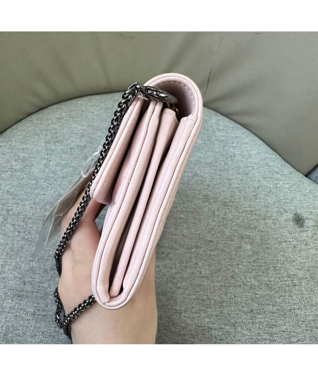 CHANEL Розовая кожаная сумка через плечо, фото 7