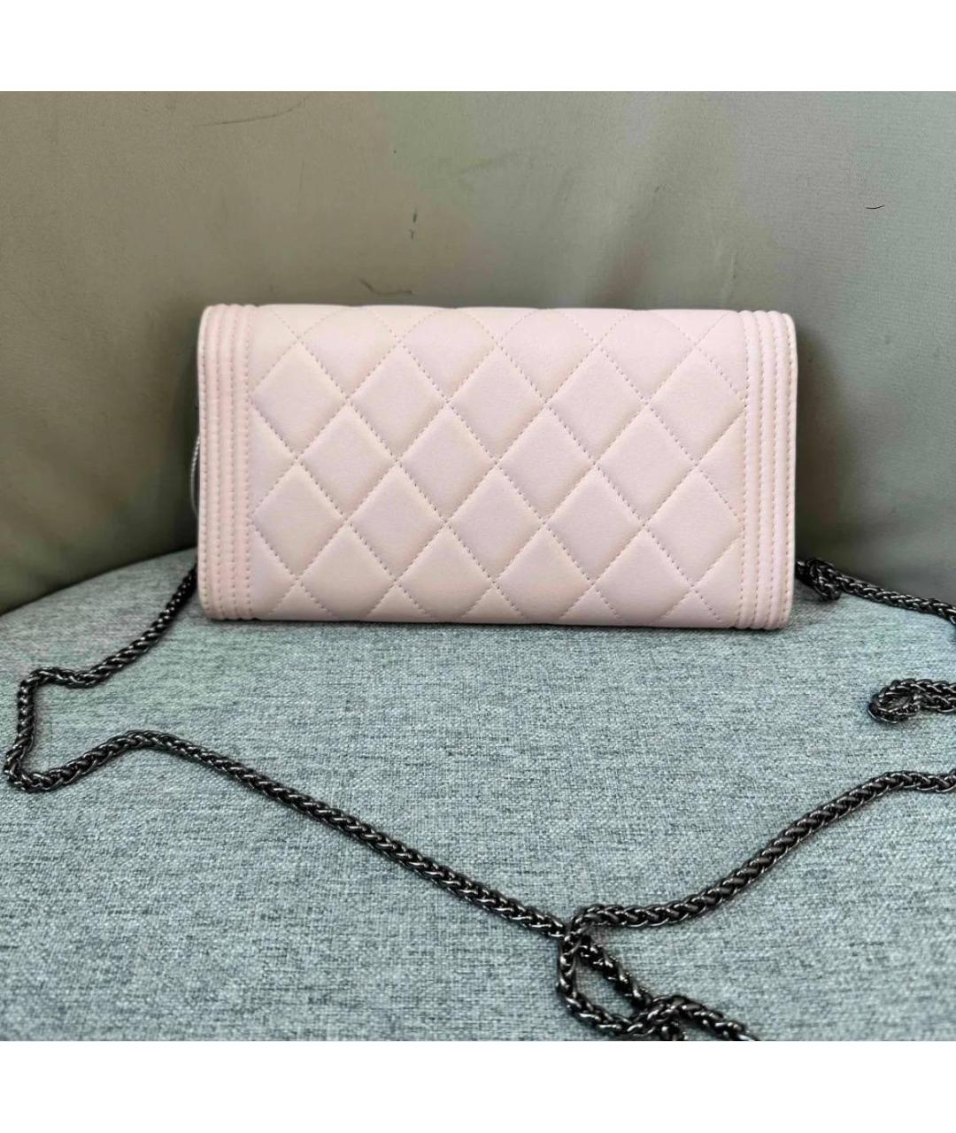 CHANEL Розовая кожаная сумка через плечо, фото 3