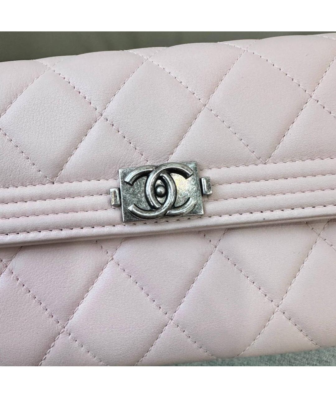 CHANEL Розовая кожаная сумка через плечо, фото 6