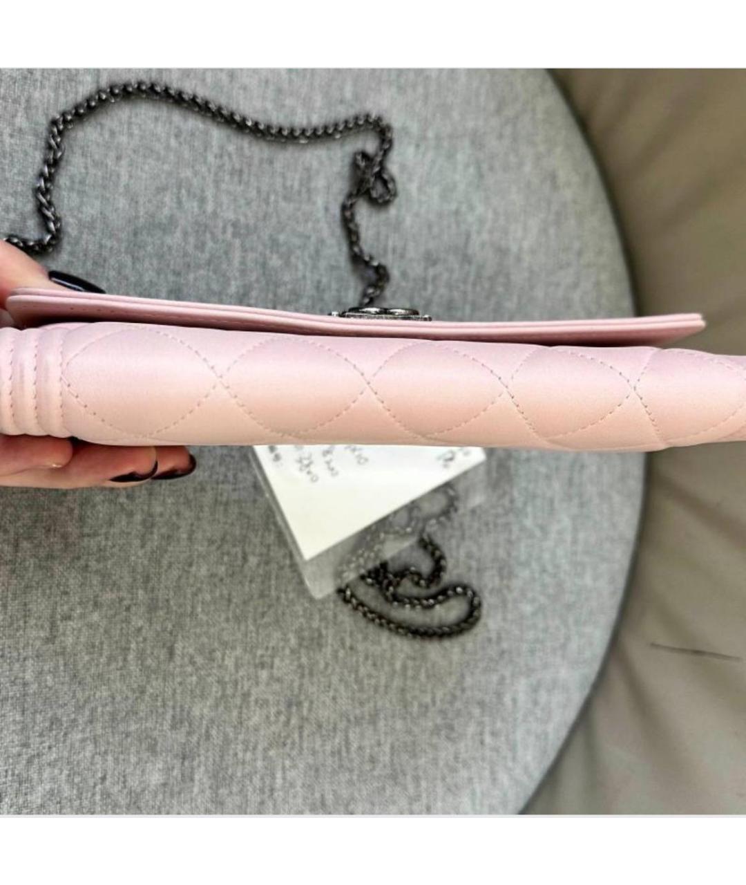 CHANEL Розовая кожаная сумка через плечо, фото 2