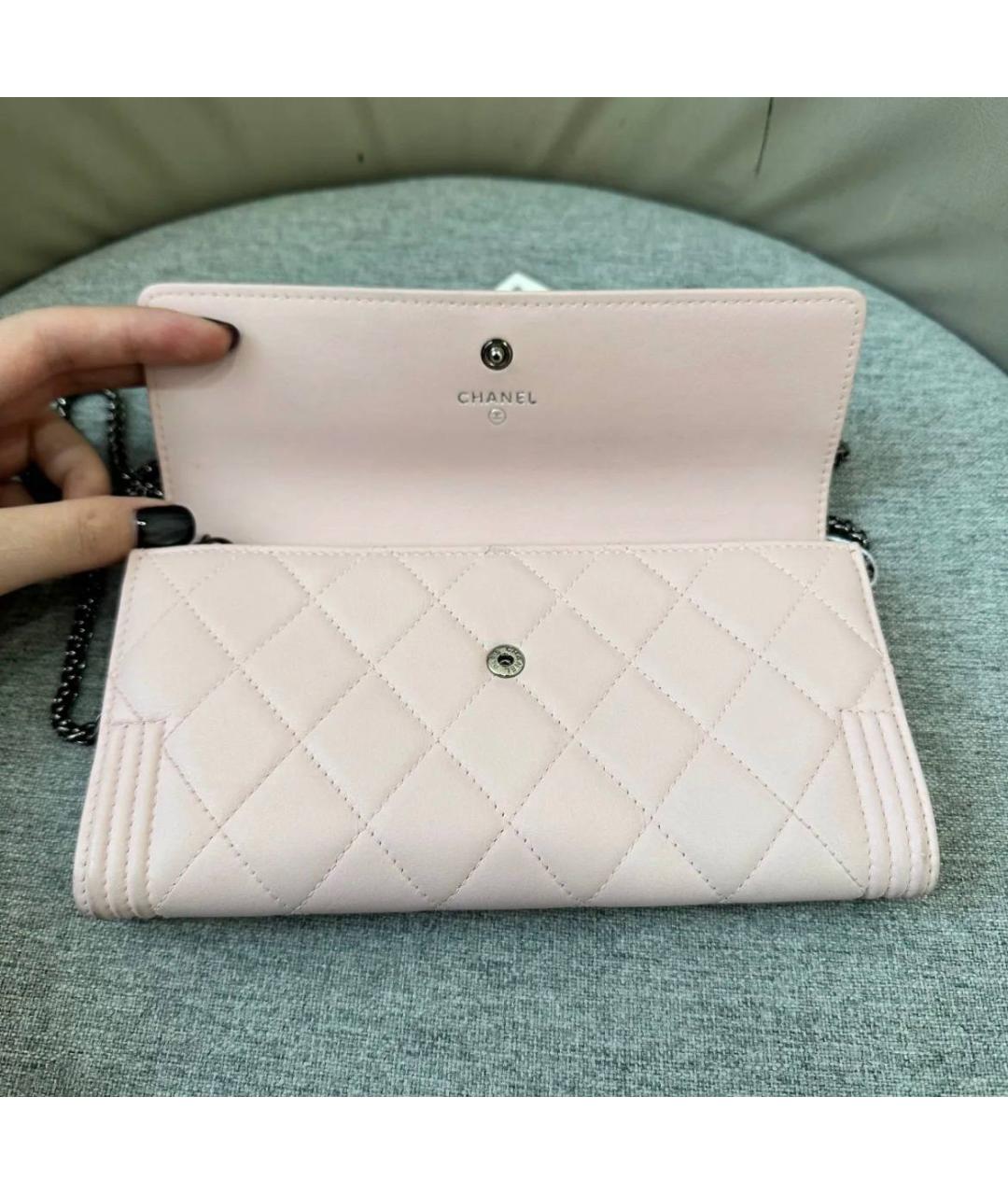 CHANEL Розовая кожаная сумка через плечо, фото 5