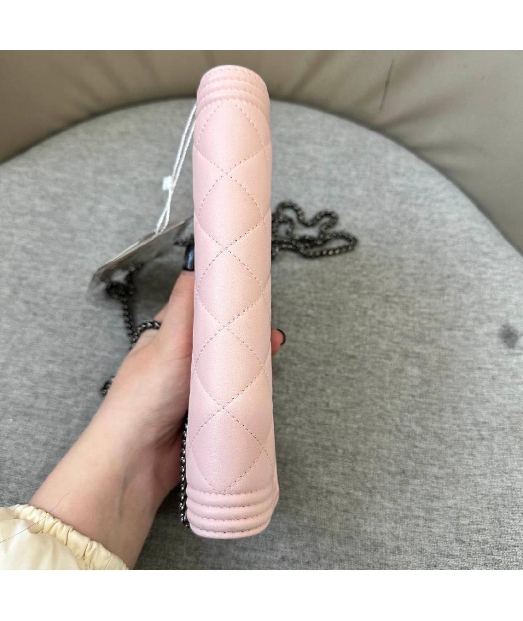 CHANEL Розовая кожаная сумка через плечо, фото 9