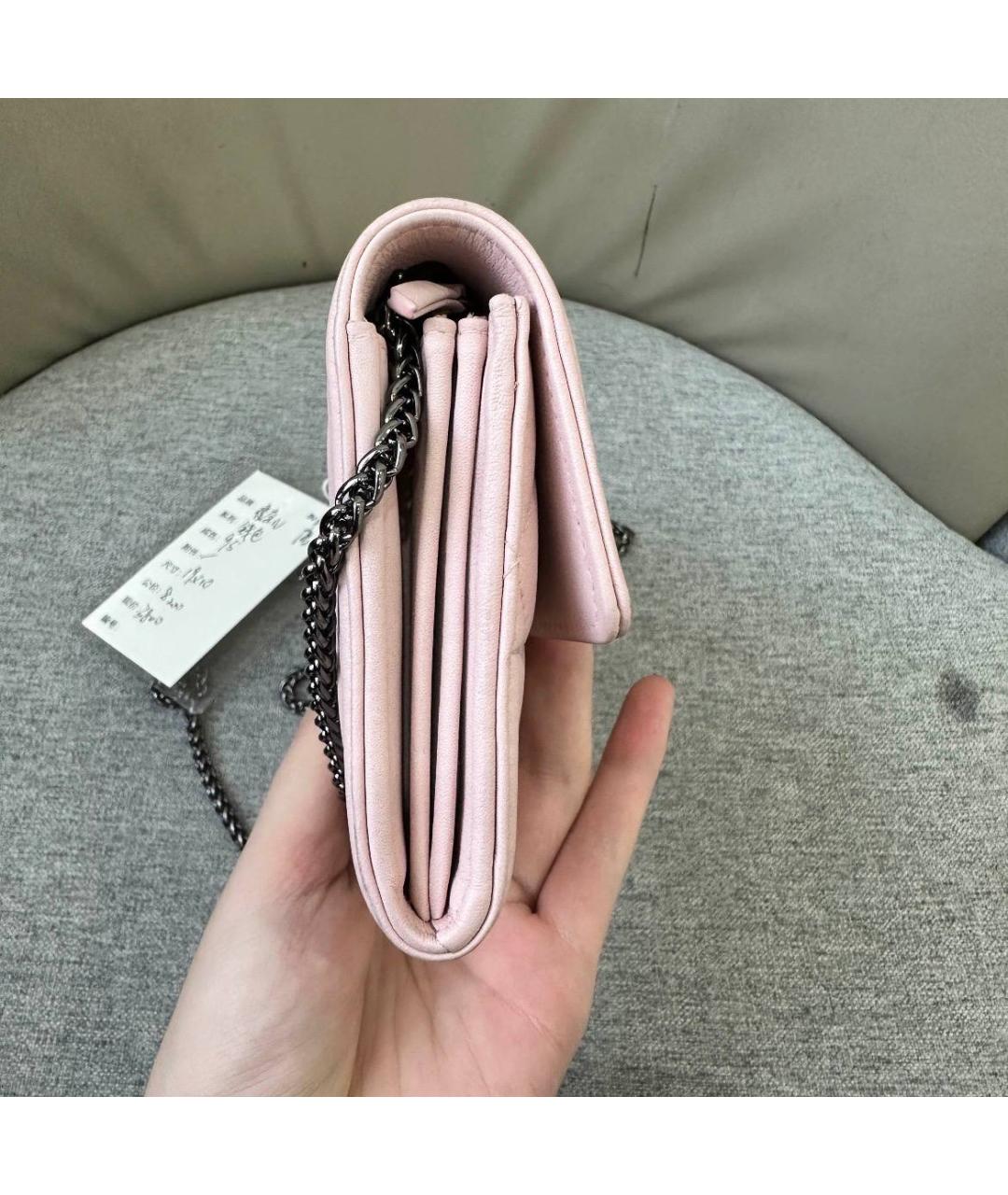 CHANEL Розовая кожаная сумка через плечо, фото 8