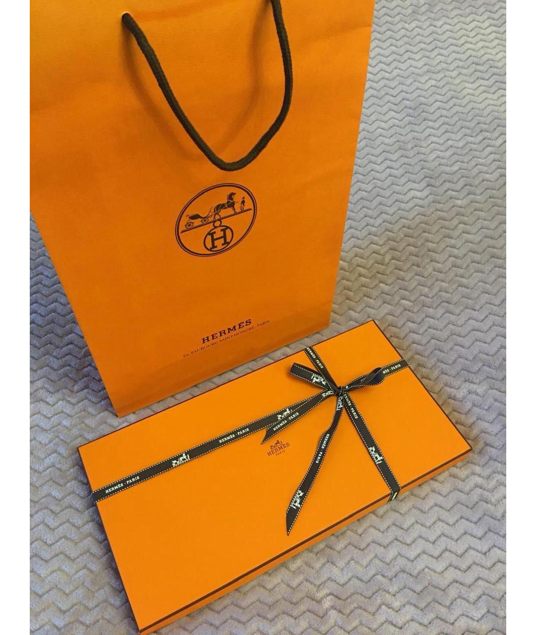 HERMES Серый шерстяной шарф, фото 5