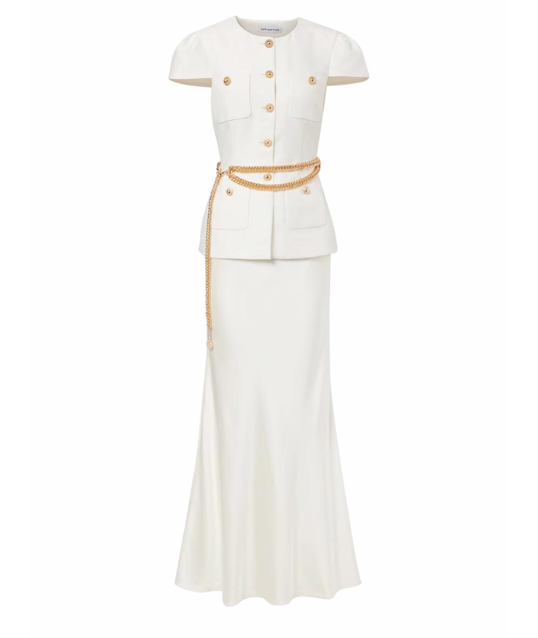 SELF-PORTRAIT Белое полиэстеровое коктейльное платье, фото 1
