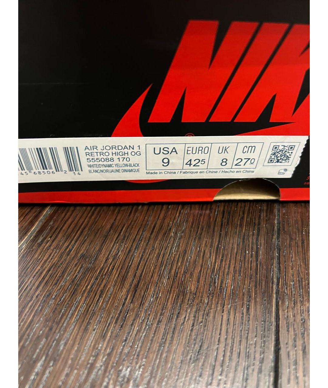 JORDAN Белые кожаные высокие кроссовки / кеды, фото 5