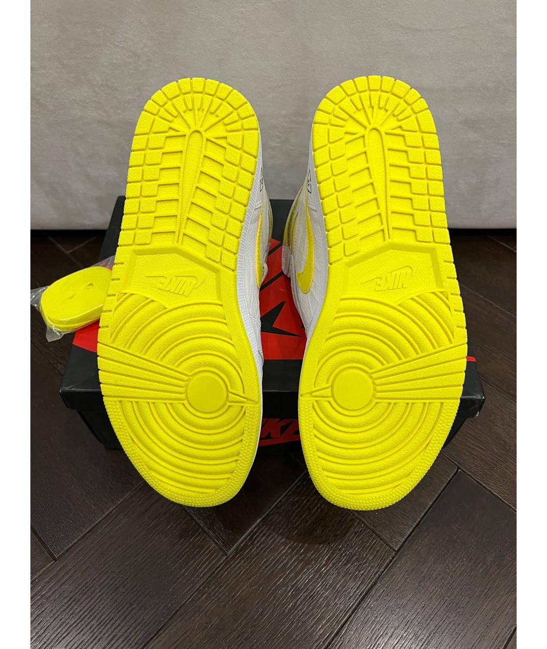 JORDAN Белые кожаные высокие кроссовки / кеды, фото 4