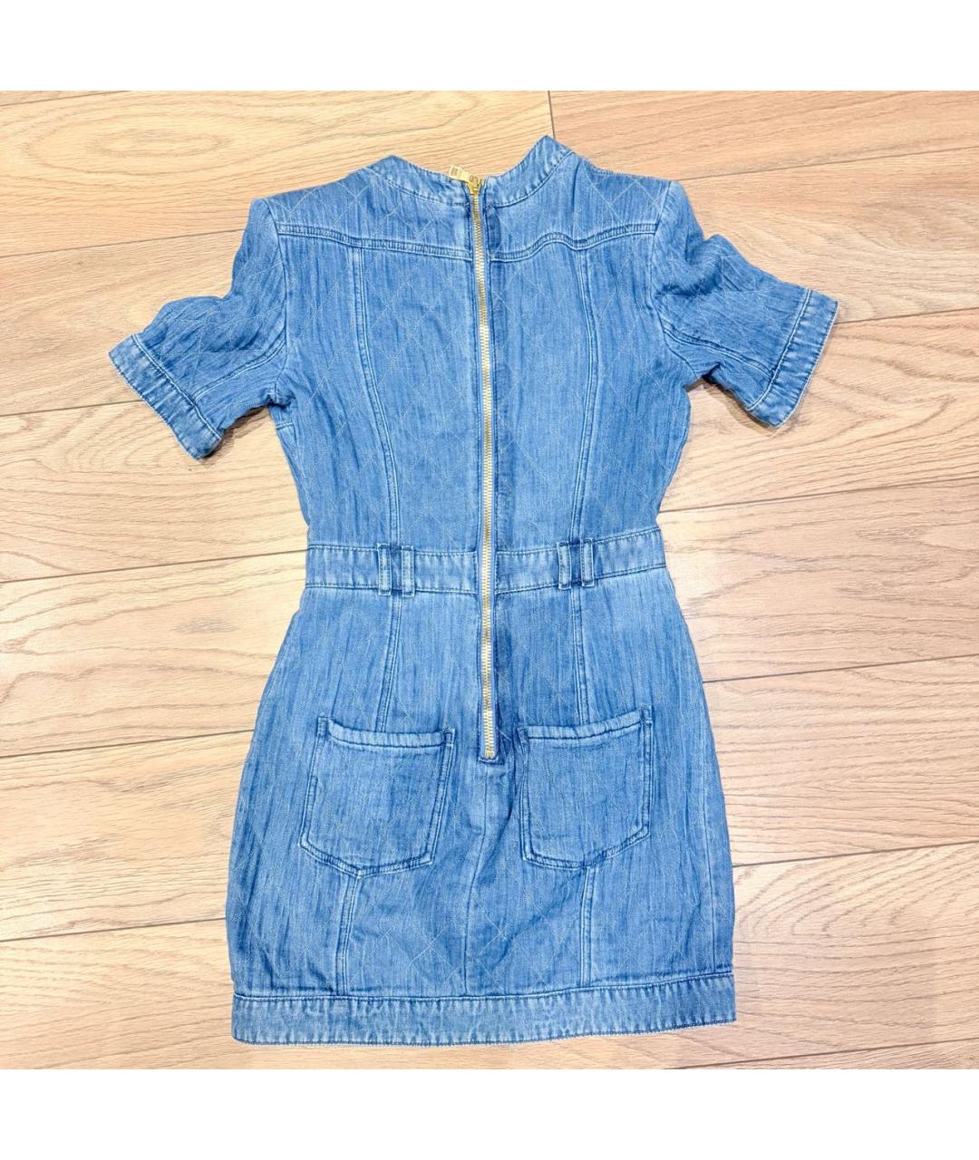 BALMAIN Синее хлопковое повседневное платье, фото 2