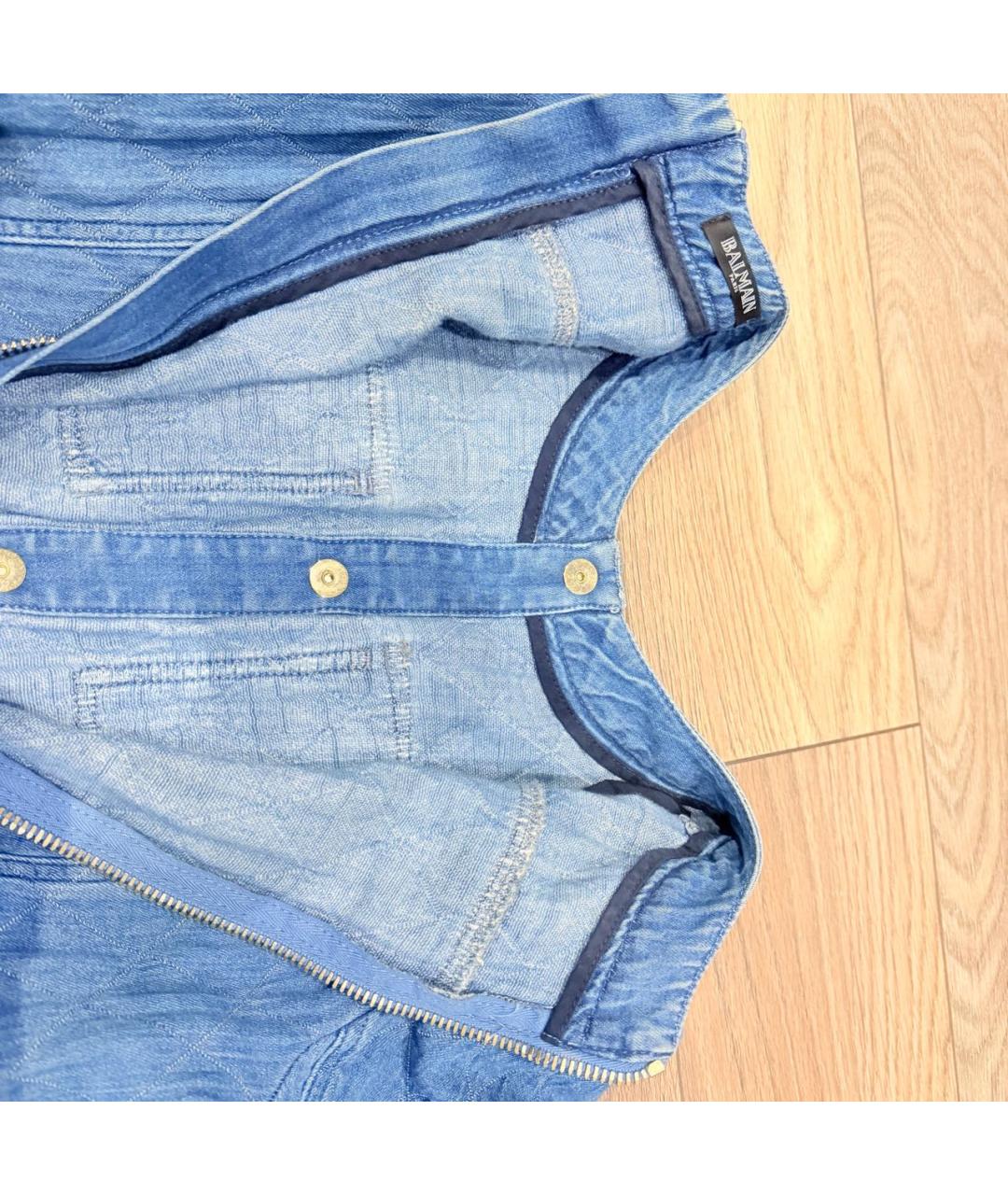 BALMAIN Синее хлопковое повседневное платье, фото 3