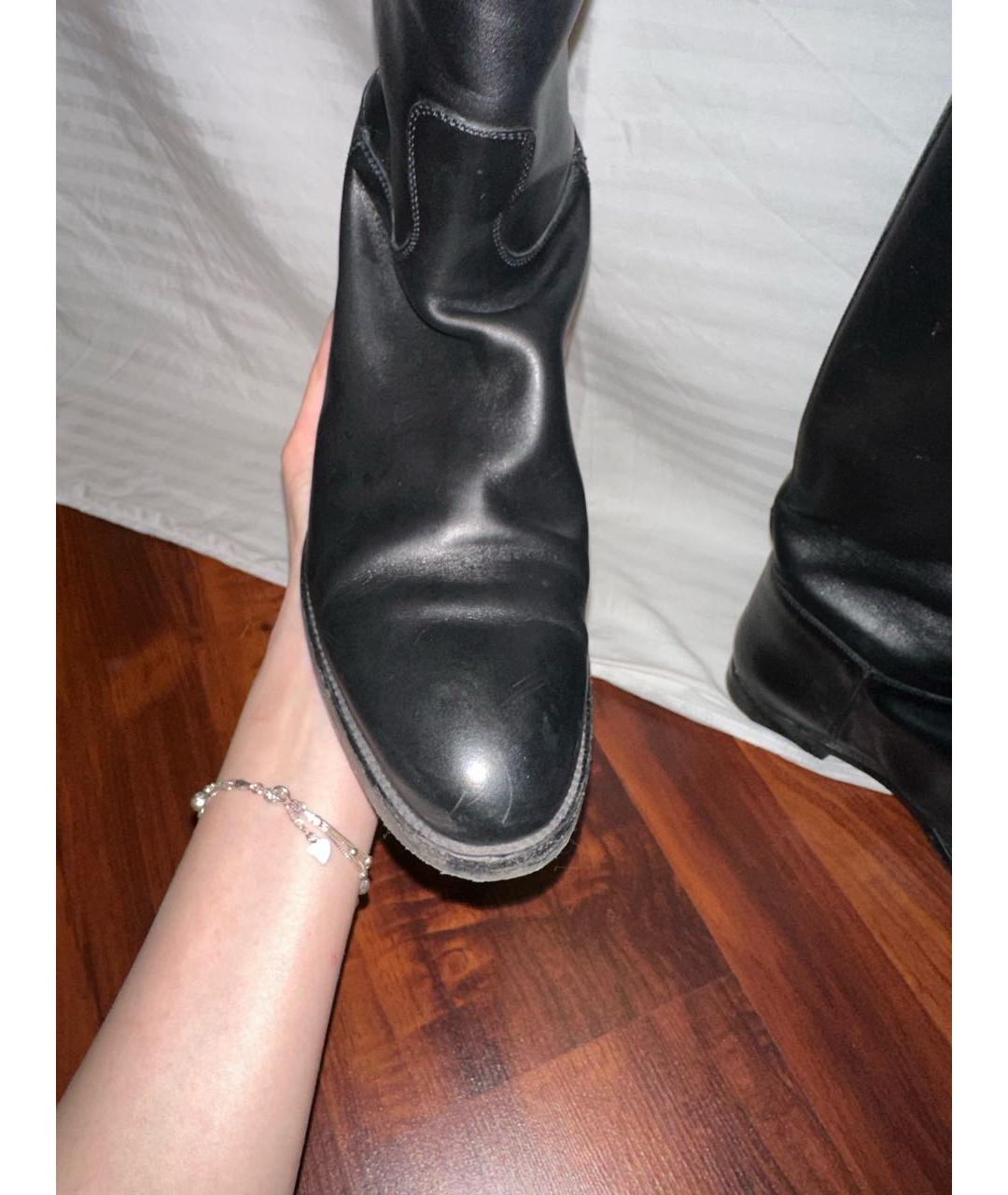 HERMES Черные кожаные сапоги, фото 3