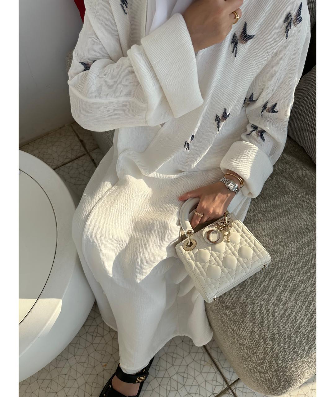 CHRISTIAN DIOR Белая кожаная сумка через плечо, фото 2
