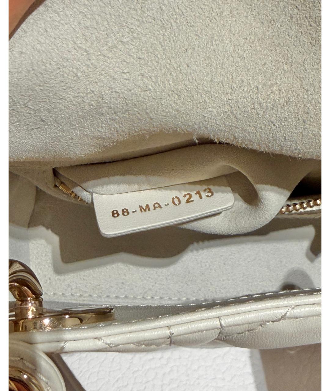 CHRISTIAN DIOR Белая кожаная сумка через плечо, фото 6