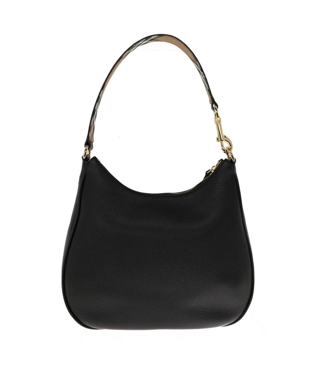 BURBERRY Черная кожаная сумка с короткими ручками, фото 3