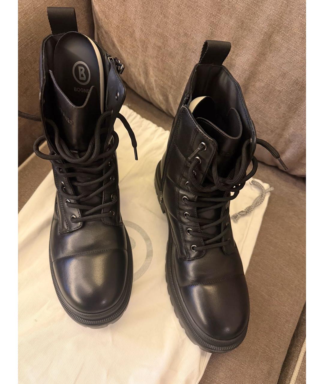 BOGNER Черные кожаные высокие ботинки, фото 2