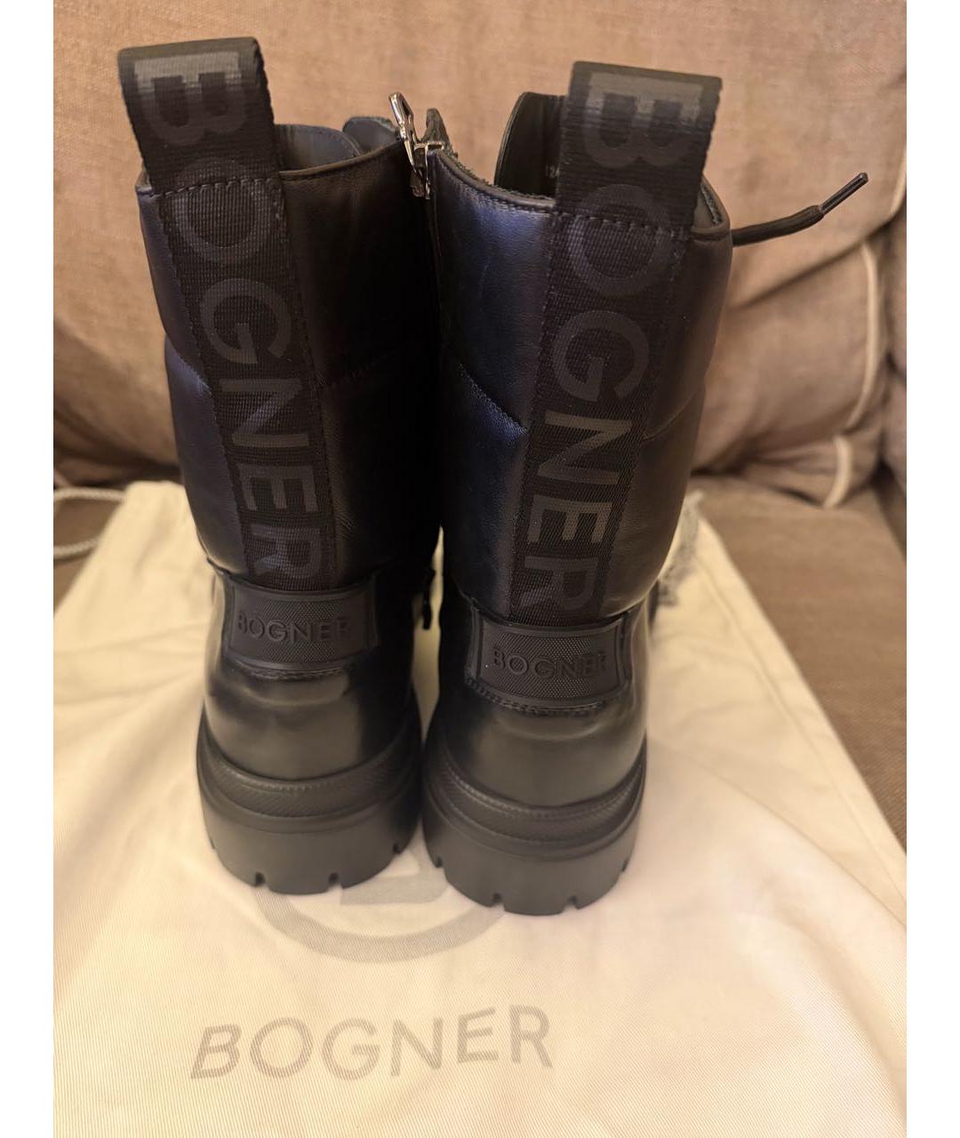 BOGNER Черные кожаные высокие ботинки, фото 4