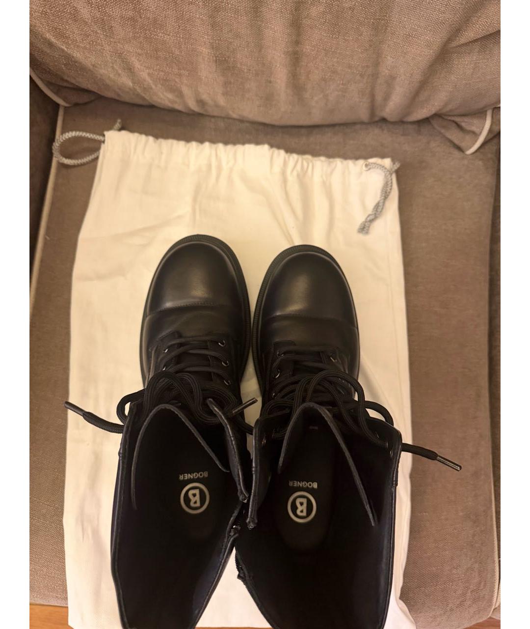 BOGNER Черные кожаные высокие ботинки, фото 3