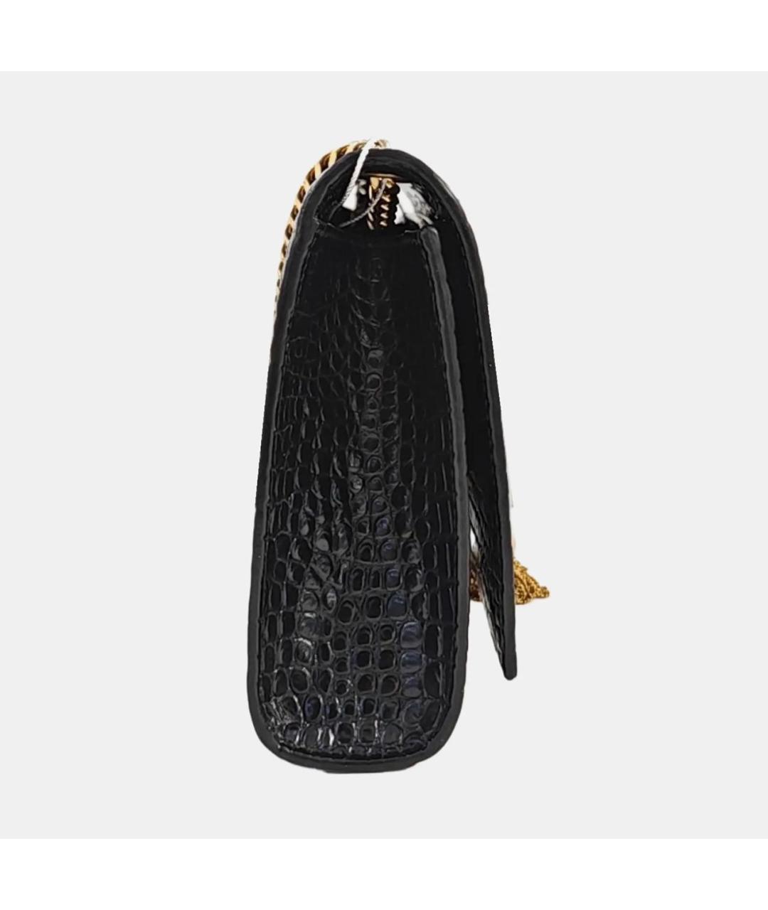 SAINT LAURENT Черная кожаная сумка через плечо, фото 3