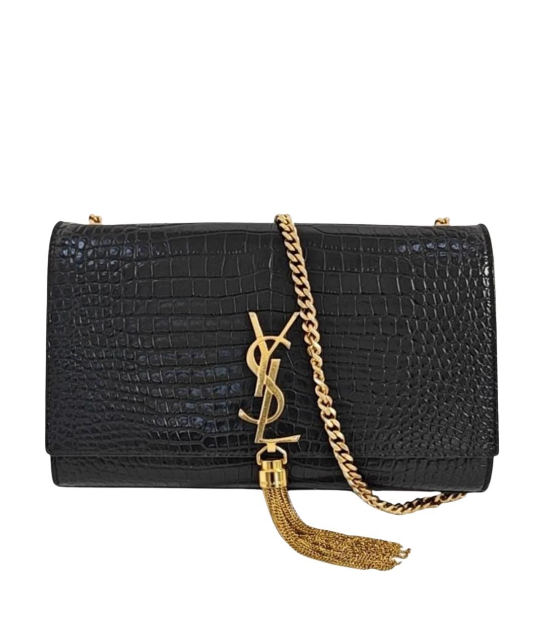 SAINT LAURENT Черная кожаная сумка через плечо, фото 1