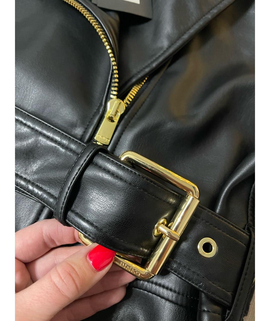 PINKO Черный полиуретановый тренч/плащ, фото 4