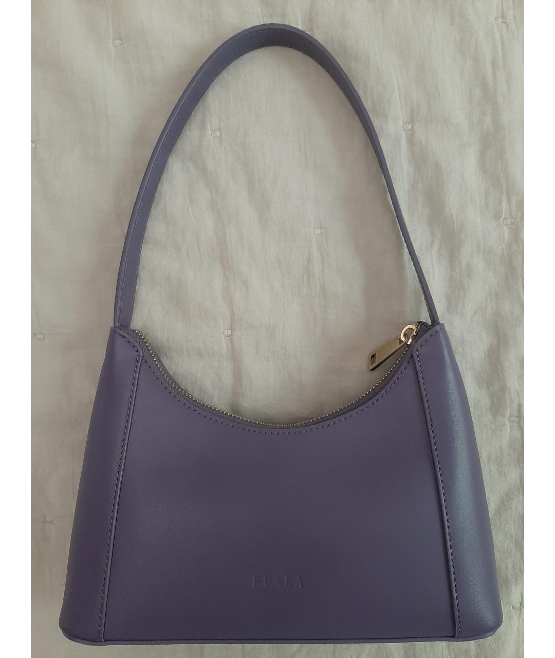 FURLA Фиолетовая кожаная сумка с короткими ручками, фото 2