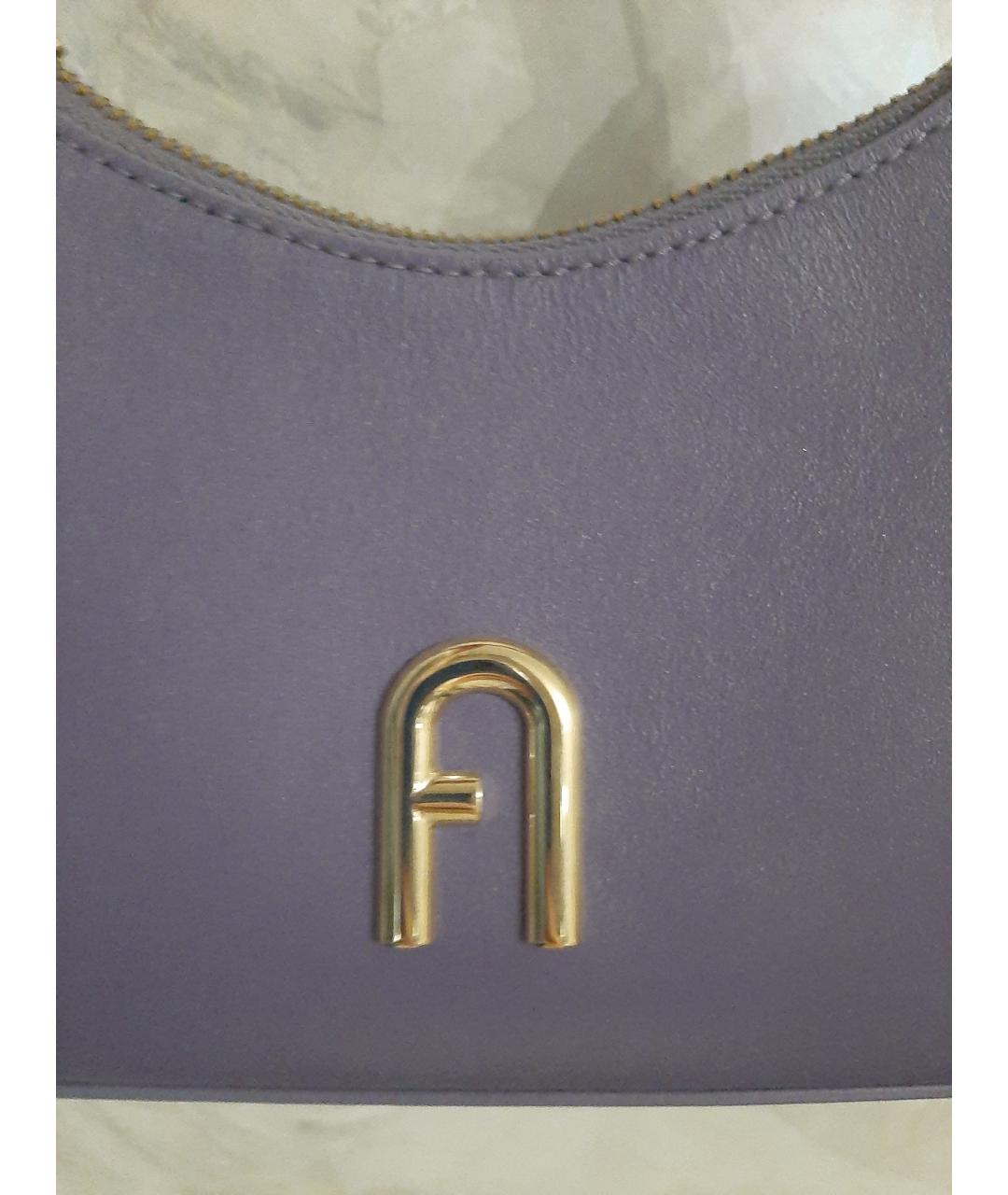 FURLA Фиолетовая кожаная сумка с короткими ручками, фото 3