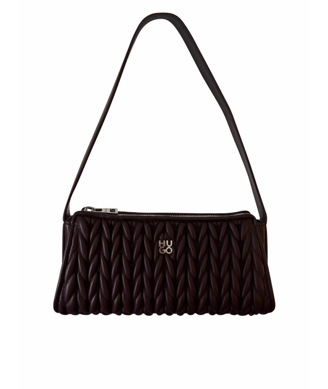 HUGO Бордовая сумка с короткими ручками из искусственной кожи, фото 1