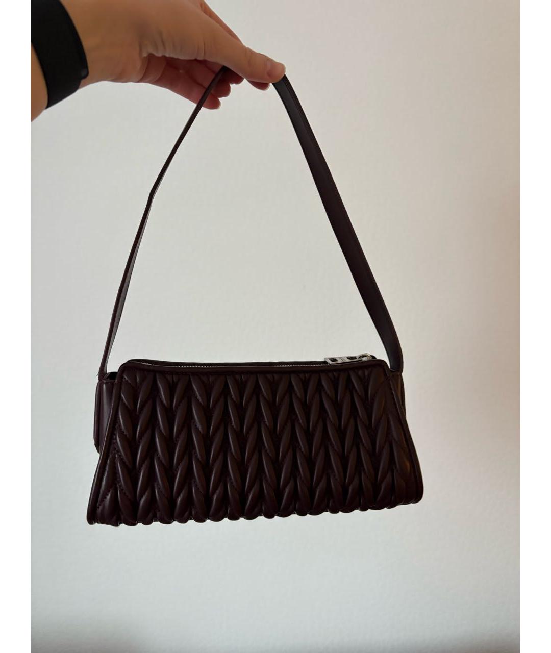 HUGO Бордовая сумка с короткими ручками из искусственной кожи, фото 3