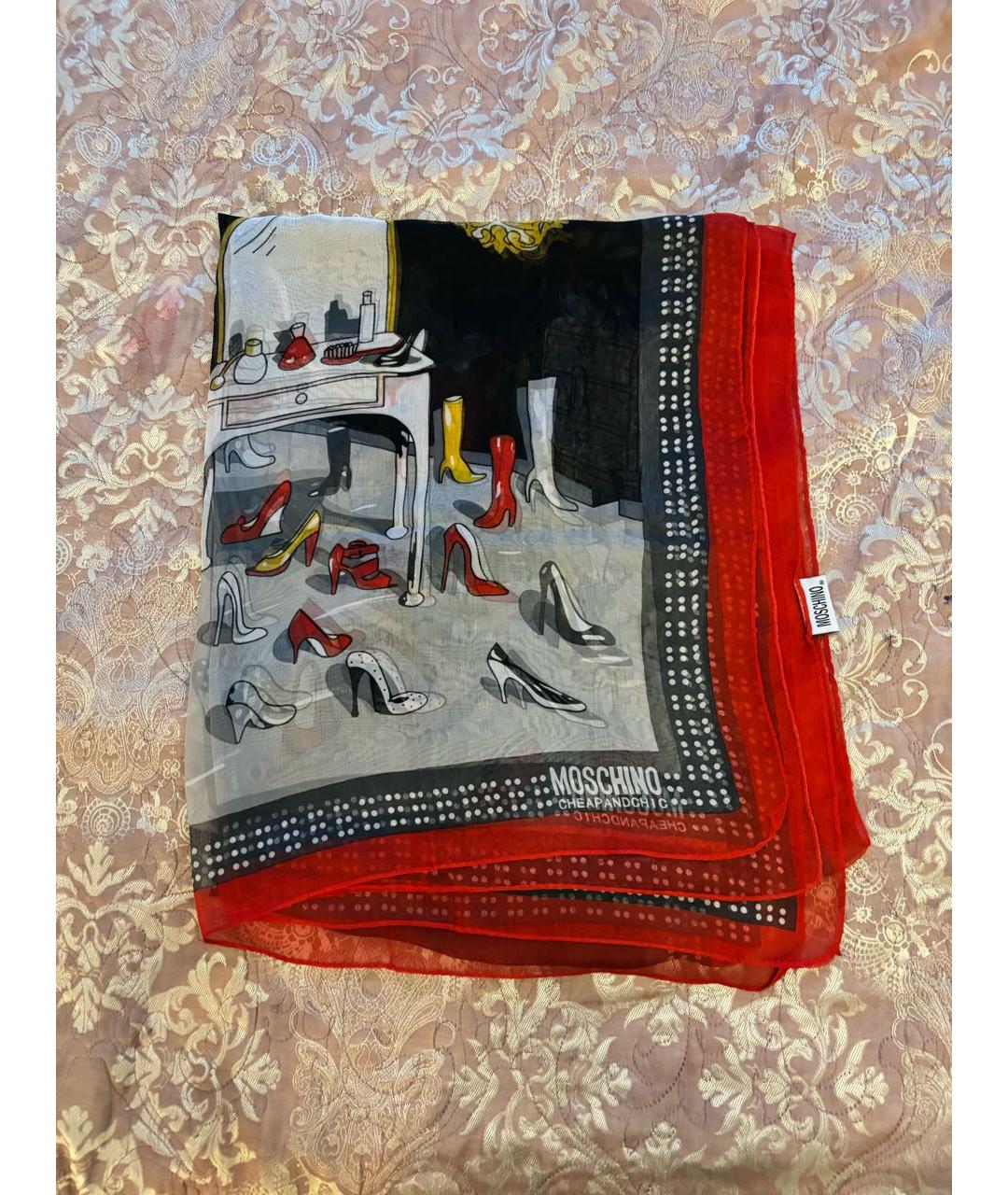 MOSCHINO Мульти шелковый шарф, фото 9