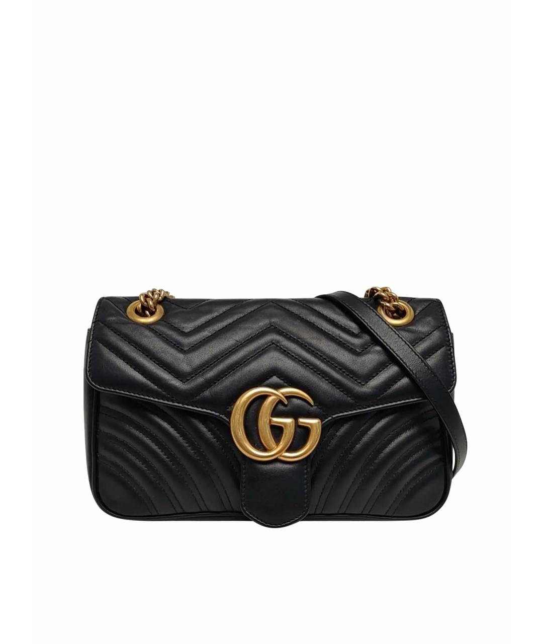 GUCCI Черная кожаная сумка через плечо, фото 1