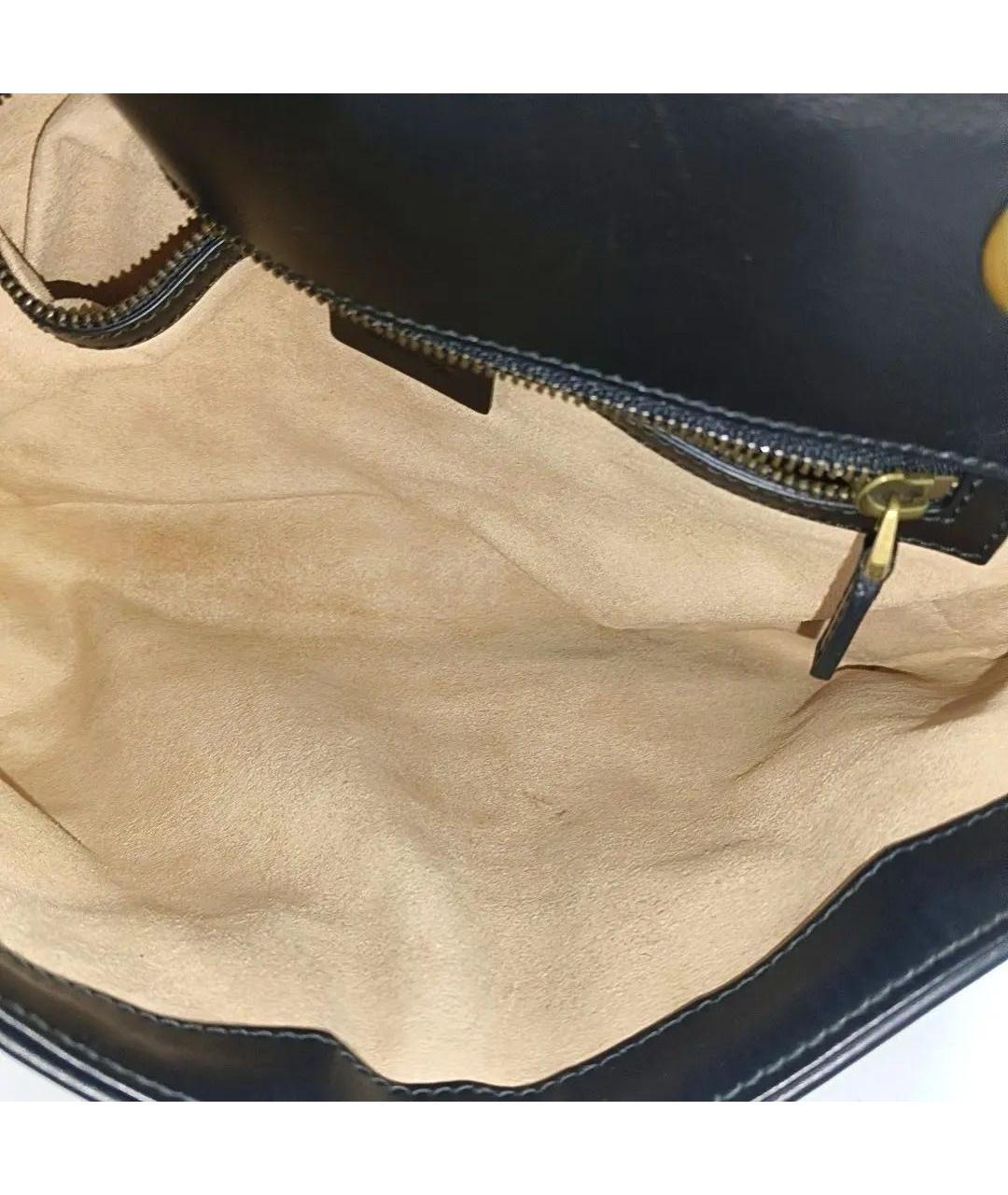 GUCCI Черная кожаная сумка через плечо, фото 5