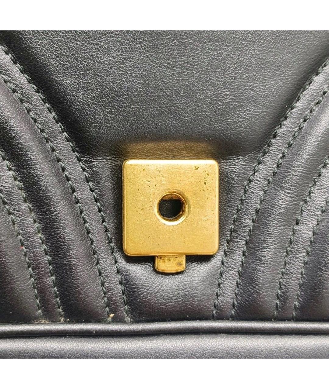 GUCCI Черная кожаная сумка через плечо, фото 6