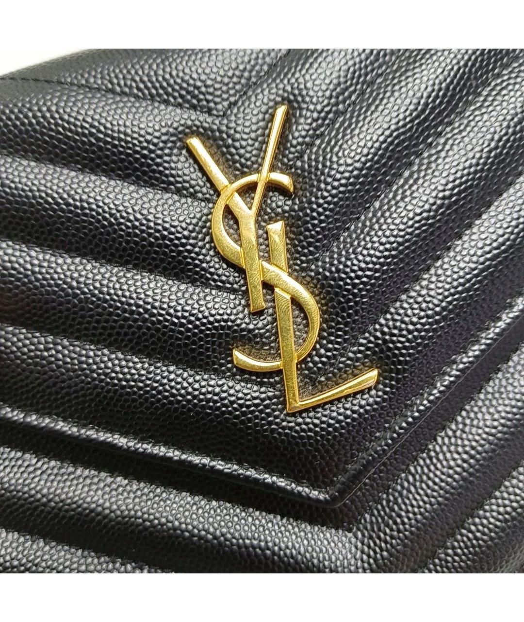 SAINT LAURENT Черная кожаная сумка через плечо, фото 6