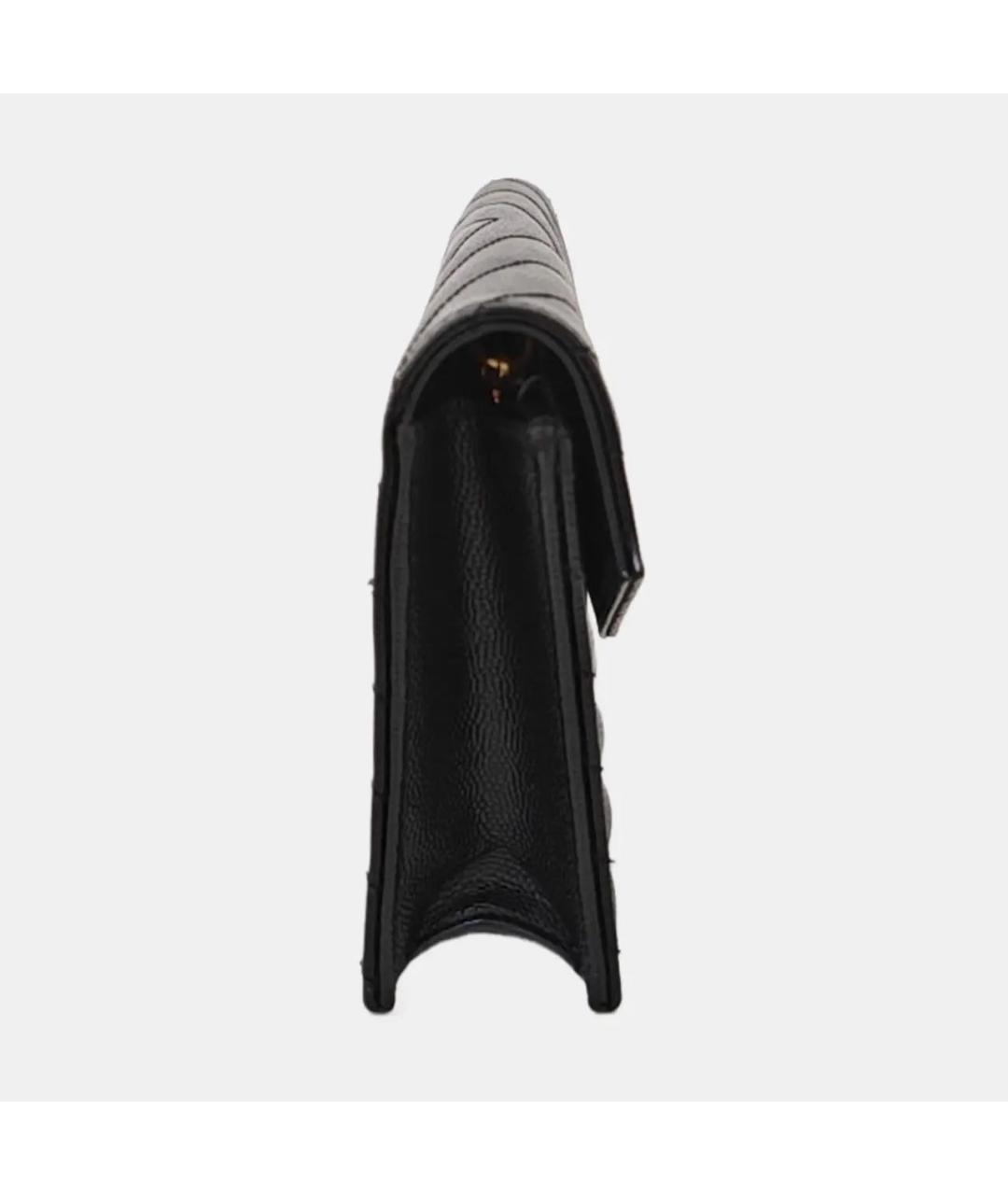 SAINT LAURENT Черная кожаная сумка через плечо, фото 3