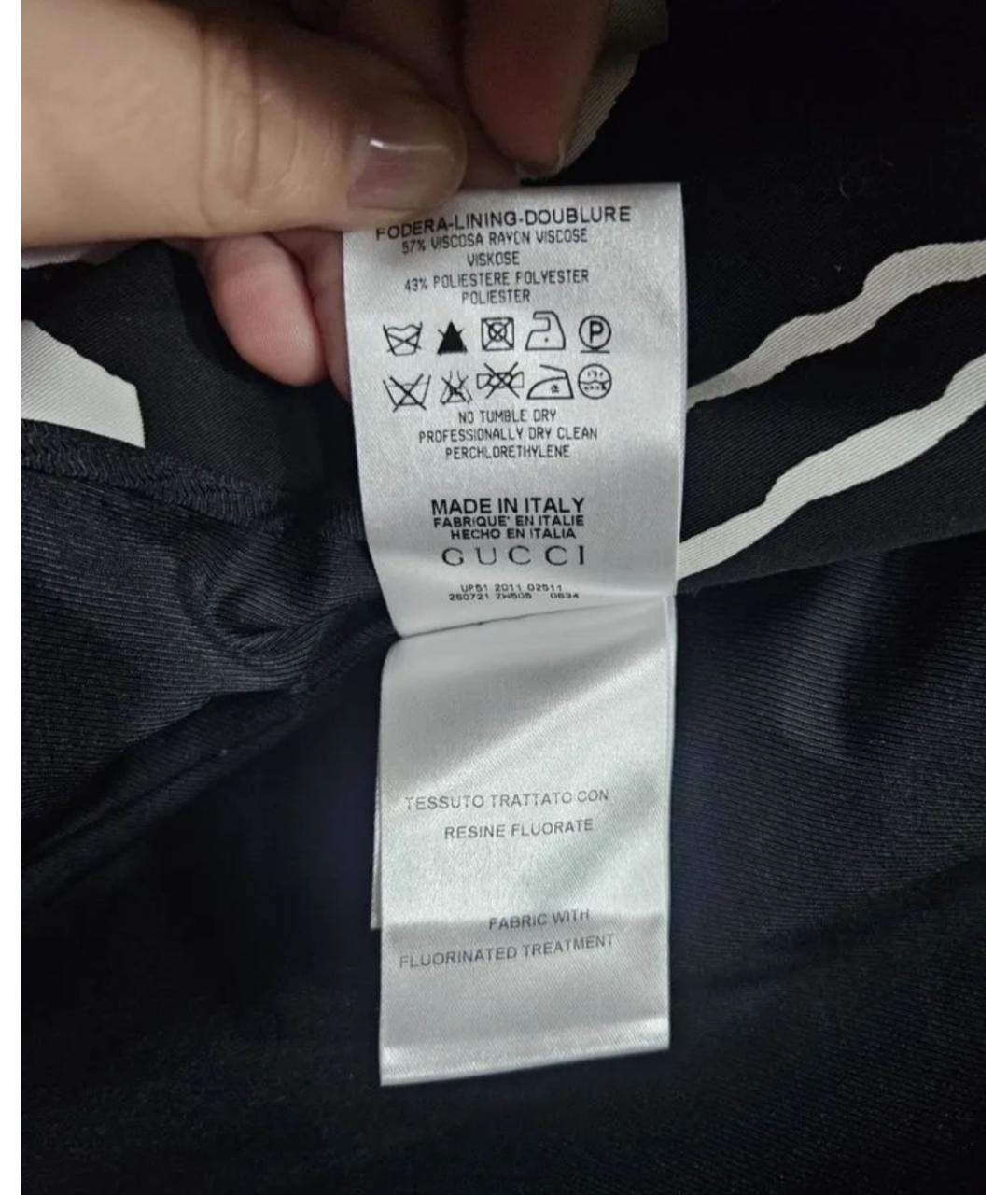 GUCCI Черный полиэстеровый тренч/плащ, фото 2